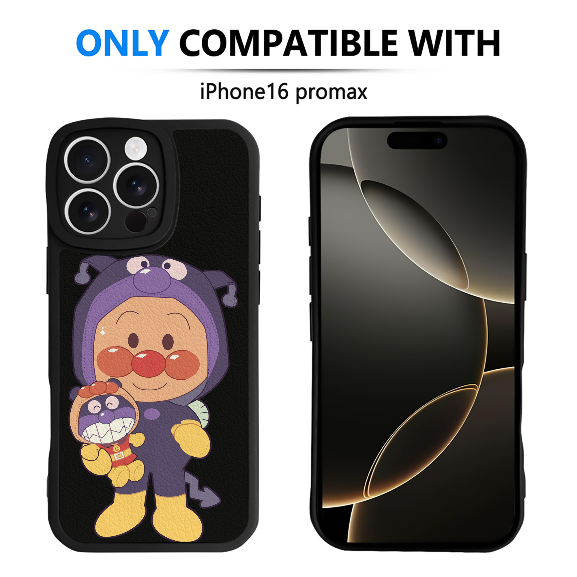 （画像用） アンパンマン Anpanman 【iPhone 16シリーズ対応】シリコンスマホケース（レザー調） 材質：シリコン